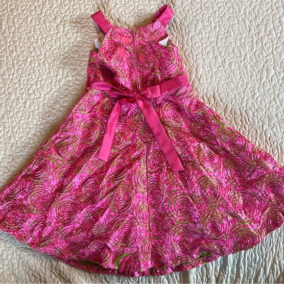 Rare Too, Girls size 6x. Pink and green dress. - Picture 2 of 3